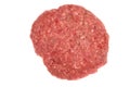 Raw hamburger patty