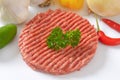 Raw hamburger patty Royalty Free Stock Photo
