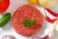Raw hamburger patty Royalty Free Stock Photo
