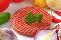 Raw hamburger patty Royalty Free Stock Photo