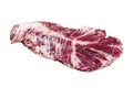 Raw hanging tender or onglet beef meat steak. Isolated, white background.