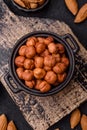 Raw hazelnuts without shells in a bowl Royalty Free Stock Photo