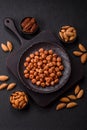 Raw hazelnuts without shells in a bowl Royalty Free Stock Photo
