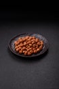 Raw hazelnuts without shells in a bowl Royalty Free Stock Photo