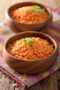 Raw healthy red lentils in bowl Royalty Free Stock Photo