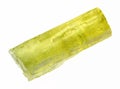 raw heliodor (yellow beryl) crystal on white Royalty Free Stock Photo