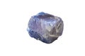 Raw hexagonal deep blue sapphire, aluminium corundum crystal