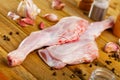 Raw hogget shoulders with seasonings Royalty Free Stock Photo