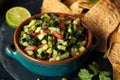 Raw Homemade Cucumber Pico De Gallo Salsa Royalty Free Stock Photo