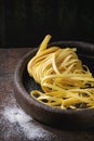 Raw homemade pasta tagliatelle Royalty Free Stock Photo