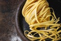 Raw homemade pasta tagliatelle Royalty Free Stock Photo