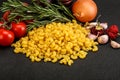 Raw Italian wheat pasta - Chifferi rigati Royalty Free Stock Photo