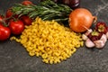 Raw Italian wheat pasta - Chifferi rigati Royalty Free Stock Photo