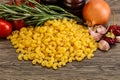 Raw Italian wheat pasta - Chifferi rigati Royalty Free Stock Photo