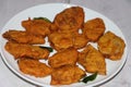 Raw Jack fruit or bread fruit fritters, kathal pakoda or pakora, Indian traditional food