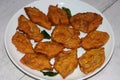 Raw Jack fruit or bread fruit fritters, kathal pakoda or pakora, Indian traditional food Royalty Free Stock Photo