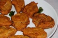 Raw Jack fruit or bread fruit fritters, kathal pakoda or pakora, Indian traditional food
