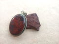 Raw Jasper and Jasper polished pendant, chakra balancing stones Alternative medicine therapy