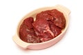 Raw Kangaroo Meat in a Bowl, Isolated Royalty Free Stock Photo