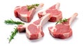 Raw lamb chops isolated on white background Royalty Free Stock Photo