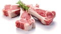 Raw lamb chops isolated on white background Royalty Free Stock Photo