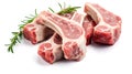 Raw lamb chops isolated on white background Royalty Free Stock Photo