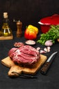 Raw lamb cump ready for baking Royalty Free Stock Photo