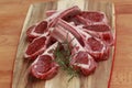 Raw lamb cutlets with rosemary Royalty Free Stock Photo