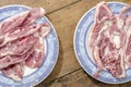 Raw Lamb Fillets on old Wooden. Royalty Free Stock Photo