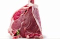 Raw lamb leg, cut out on white background Royalty Free Stock Photo