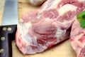 Raw lamb meat on a cutting board Royalty Free Stock Photo