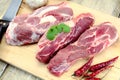 Raw lamb meat on a cutting board Royalty Free Stock Photo