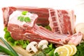 Raw Lamb ribs arranged Royalty Free Stock Photo