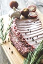 Raw lamb ribs with fresh rosemary Royalty Free Stock Photo