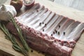 Raw lamb ribs with fresh rosemary Royalty Free Stock Photo