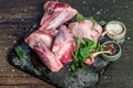 Raw lamb shanks