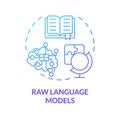 Raw language models blue gradient concept icon Royalty Free Stock Photo