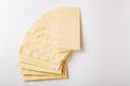 Raw lasagna. Dry dough sheets for lasagna on a white background. Royalty Free Stock Photo
