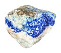 raw Lazurite (Lapis Lazuli) gemstone isolated Royalty Free Stock Photo