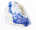 raw lazurite (lapis lazuli, lapis) stone on white Royalty Free Stock Photo