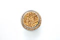 Raw lentils inside a glass jar. Royalty Free Stock Photo