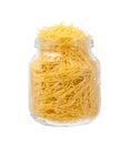 Raw macaroni in jar Royalty Free Stock Photo
