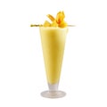 Raw mango smoothie, isolated on white background, with clipping path Royalty Free Stock Photo