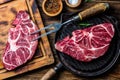 Raw marbled beef steak Royalty Free Stock Photo