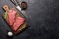 Raw marbled beef steak Royalty Free Stock Photo