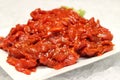 Raw marinated beef Royalty Free Stock Photo