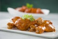 Raw marinated chicken drumsticks Royalty Free Stock Photo