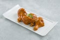 Raw marinated chicken drumsticks Royalty Free Stock Photo