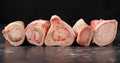 Raw Marrow bone beef for making broth Royalty Free Stock Photo