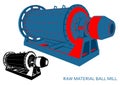 Raw material ball mill blue-red and monochrome